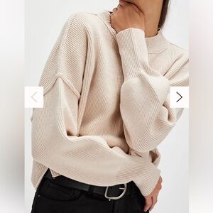 Free People Easy Street Crop Pullover tan size medium NWOT